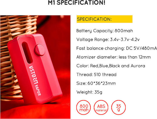 Vapor Storm M1 Box Mod 800mAh Black
