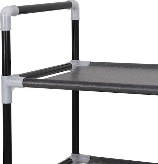 Metall Schuhschrank mit 4 Regalen Schwarz L60xW29xH67cm