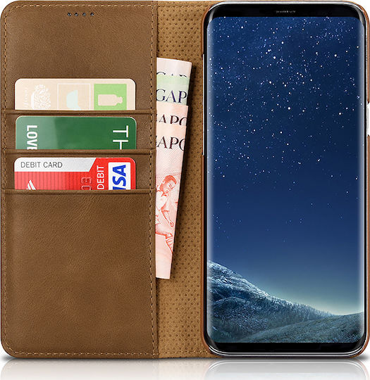 Xoomz XOOMZ LEATHER Портмоне Изкуствена кожа Кафяв (Galaxy S8)