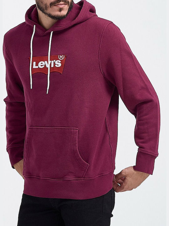 Sweatshirt mit Kapuze Burgundisch