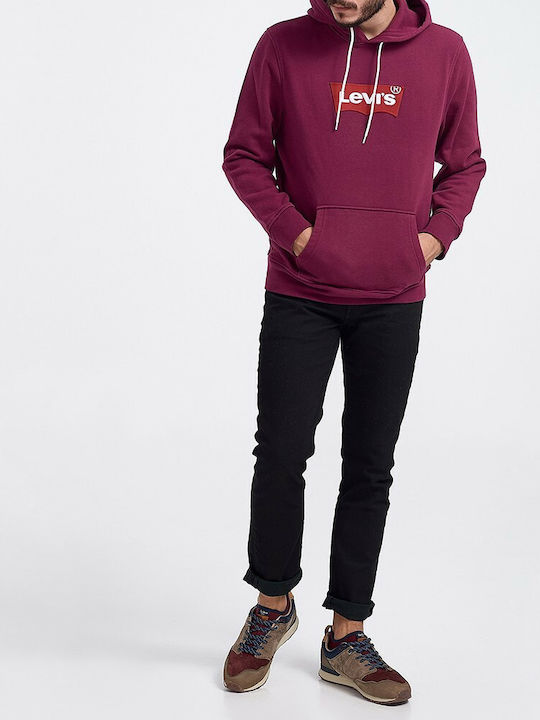 Sweatshirt mit Kapuze Burgundisch