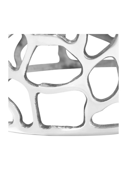 Round Central Aluminum Coffee Table Silver M70xP70xH30cm