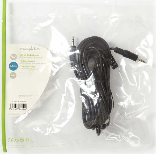 Nedis Cablu Audio 3,5 mm Male - 3,5 mm Male Negru 5m CAGP22000BK50