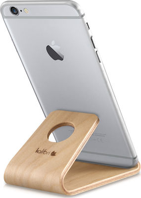 Kalibri Universal Wooden Desk Stand for Mobile Phone in Brown Colour