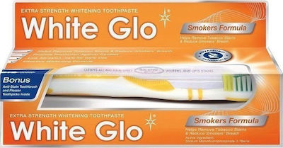 White Glo Smokers Formula Toothpaste for Whitening & Toothbrush 150ml