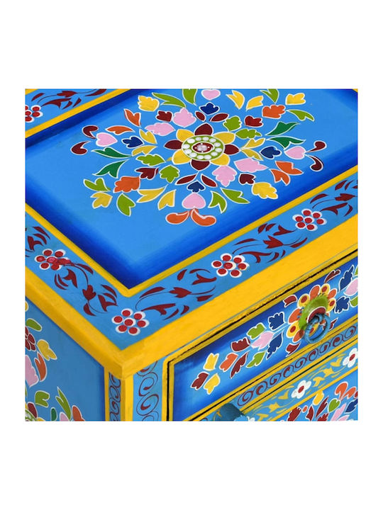 Bedside Table Made of Solid Blue Wood 40x30x50cm