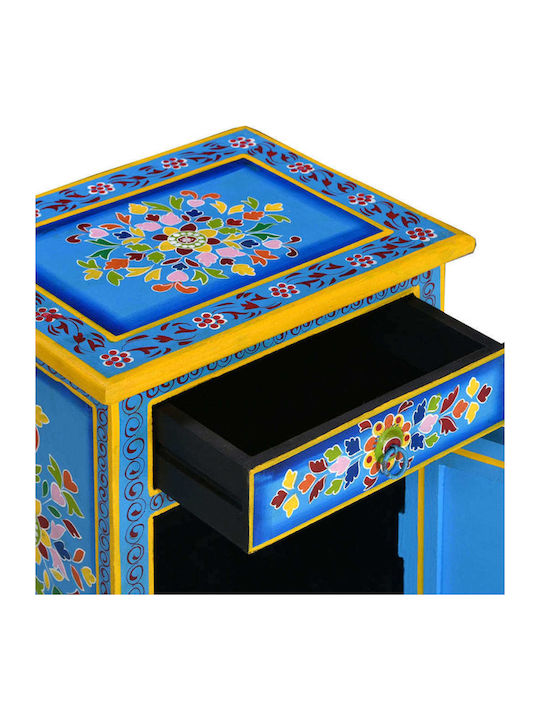 Bedside Table Made of Solid Blue Wood 40x30x50cm