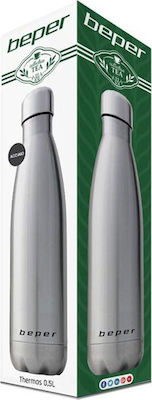 Beper Travel Flask Flasche Thermosflasche Rostfreier Stahl Silber 500ml BI.505