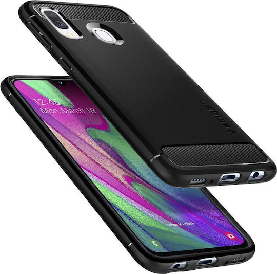 Spigen Rugged Armor Back Cover Silicone Black (Galaxy A40) 618CS26244