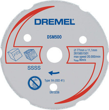 Dremel DSM500 Schneidscheibe aus Karbid für Mehrzweckanwendungen Schneidscheibe Baumaterialien 20mm