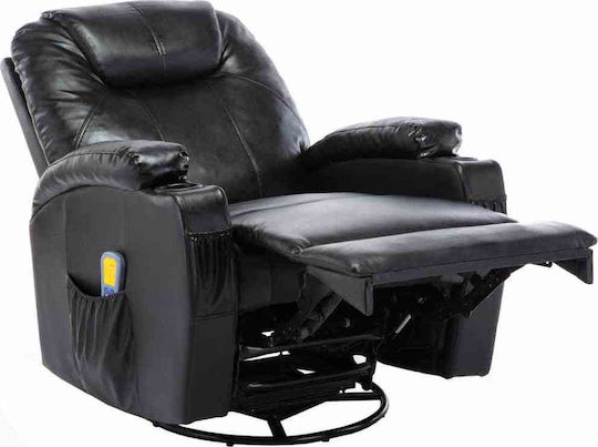 Relaxsessel Friseurwaschbecken mit Fußhocker aus Kunstleder Schwarz 81x95x100cm