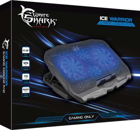 White Shark Ice Warrior Cooling Pad for Laptop up to 17.3" with 4 Fans and Lighting