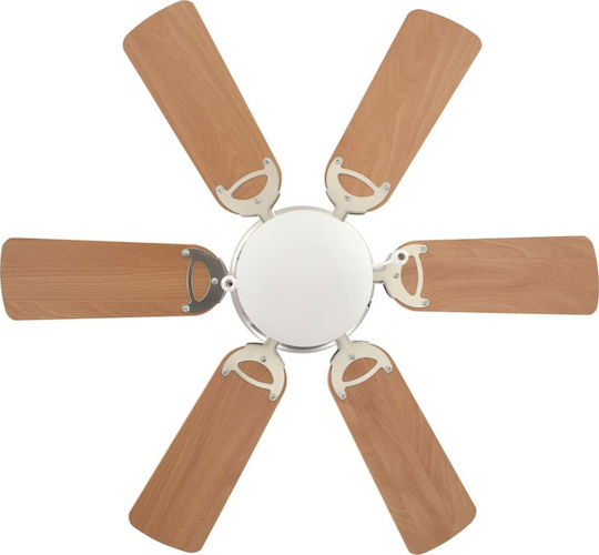vidaXL Ceiling Fan 82cm with Light Fixture Brown / Silver