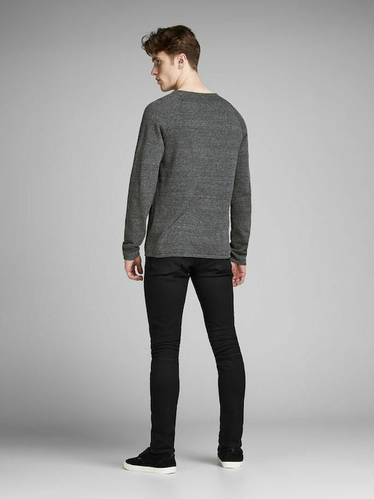 Jack & Jones Herren Langarm-Pullover Dark Grey Melange