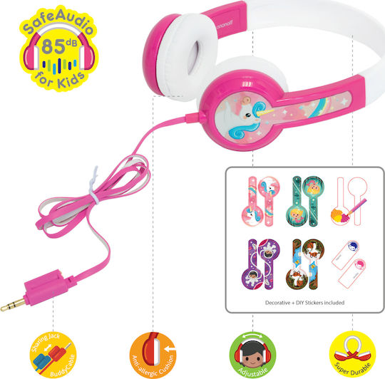 Onanoff Buddyphones Discover Cu fir Pentru copii On Ear Căști Roz