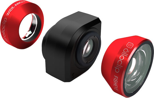 Olloclip 4-in-1 Photo Lens for iPhone 5/5s Φακός Κάμερας ​Κινητών Fisheye / Macro / Wide Angle σε Κόκκινο χρώμα