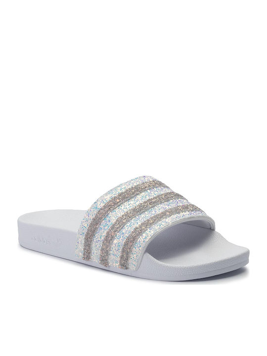 Adilette Slides În Culoare Argintiu