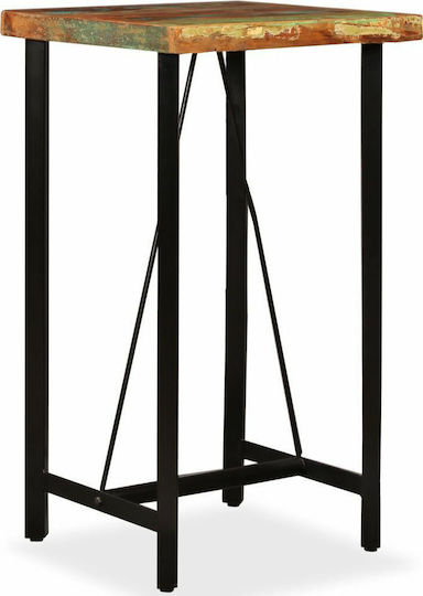 Table Bar from Solid Wood & Metal Natural 60x60x107cm