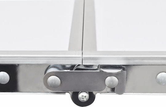 vidaXL Table Aluminum for Camping Foldable in Case 120x60x70cm White