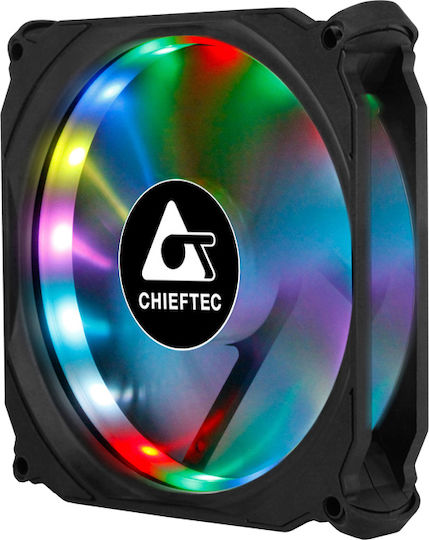 Chieftec CF-1225 Gehäuselüfter 120mm (1200rpm / 53cfm) mit RGB-Beleuchtung und Verbindung 6-polig