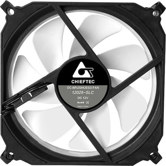 Chieftec CF-1225 Gehäuselüfter 120mm (1200rpm / 53cfm) mit RGB-Beleuchtung und Verbindung 6-polig