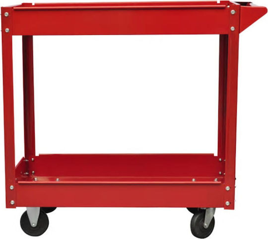 vidaXL Wheeled Metallic Tool Carrier 2 Slot W84xD41xH78cm