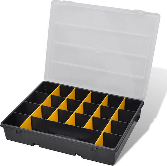 vidaXL Tool Compartment Organisers 21 Slot Adjustable Black 36x28x6.5cm 6pcs