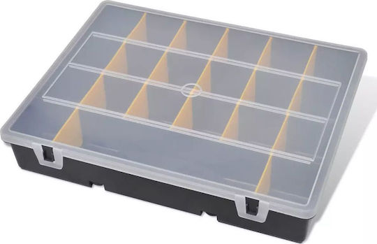 vidaXL Tool Compartment Organisers 21 Slot Adjustable Black 36x28x6.5cm 6pcs