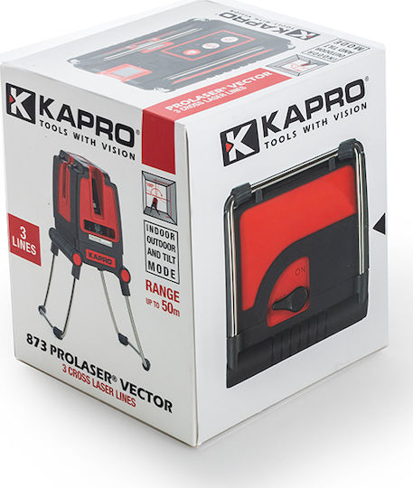 Kapro 873 Prolaser Αυτορυθμιζόμενο Γραμμικό Αλφάδι Laser Κόκκινης Δέσμης με Εύρος Εργασίας 30m