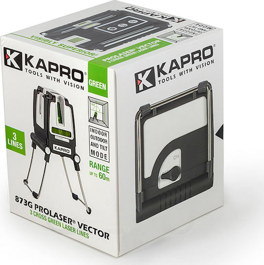 Kapro 873G Prolaser Αυτορυθμιζόμενο Γραμμικό Αλφάδι Laser Πράσινης Δέσμης με Εύρος Εργασίας 30m
