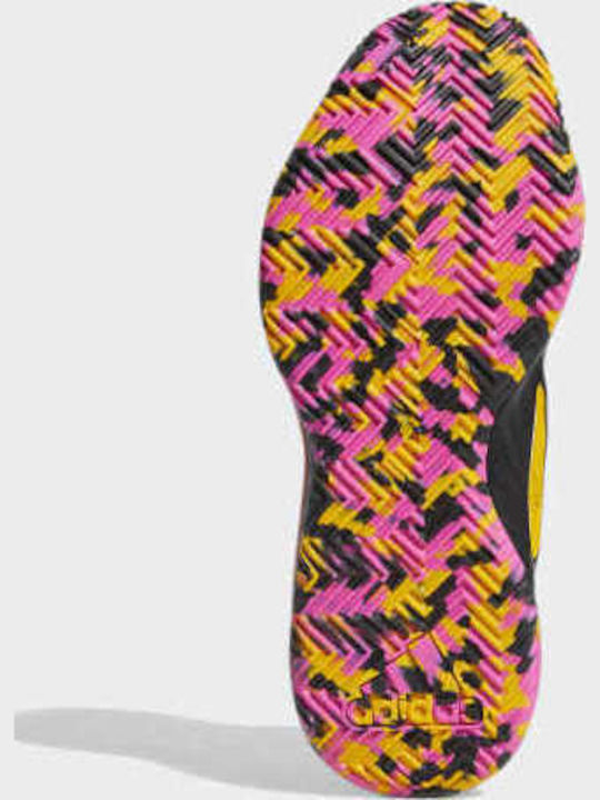 Dame 5 High Basketball Shoes Core Black / Shock Pink