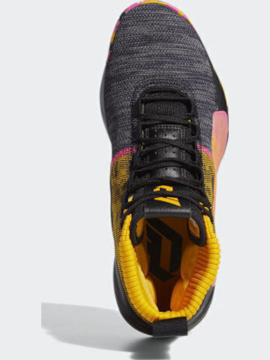 Dame 5 High Basketball Shoes Core Black / Shock Pink