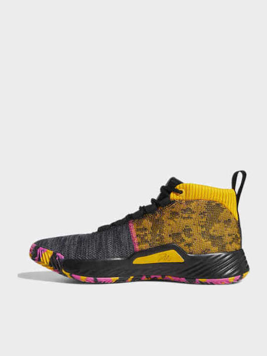Dame 5 High Basketball Shoes Core Black / Shock Pink