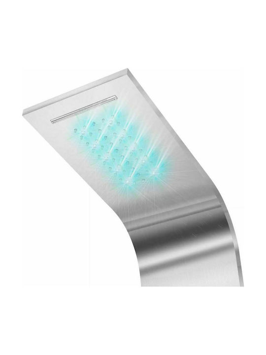 vidaXL Shower Column with Hydromassage 130cm Silver