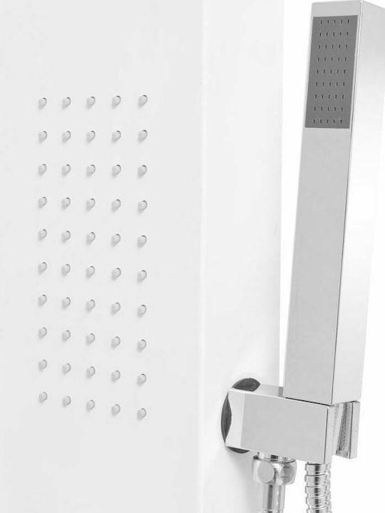 vidaXL Shower Column with Hydromassage 130cm White