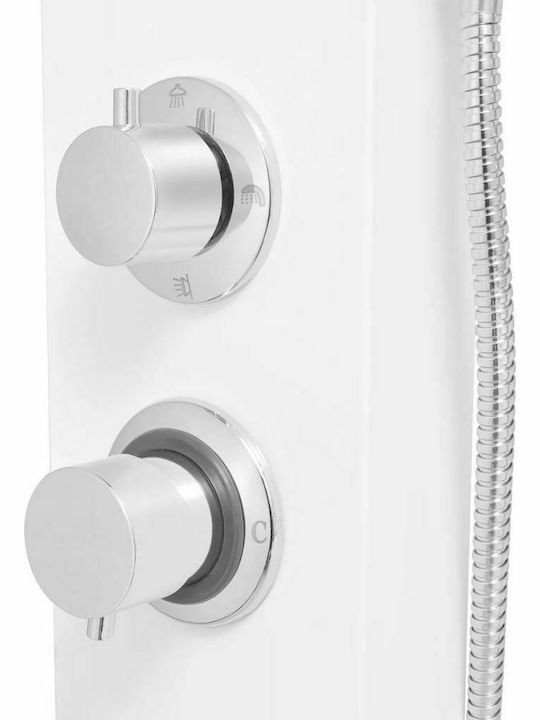 vidaXL Shower Column with Hydromassage 130cm White