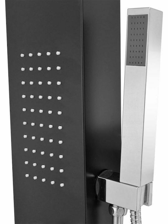 vidaXL Shower Column Hydromassage 130cm Black