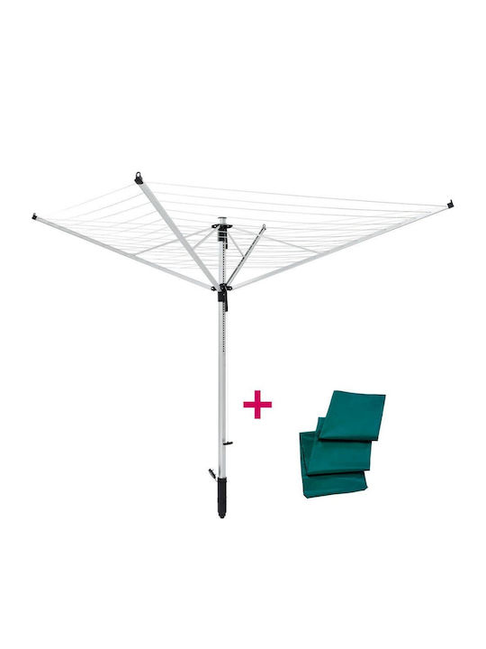 Leifheit LinoLift 600 Folding Floor Clothes Drying Rack for Garden made of Aluminum 17x15.5cm