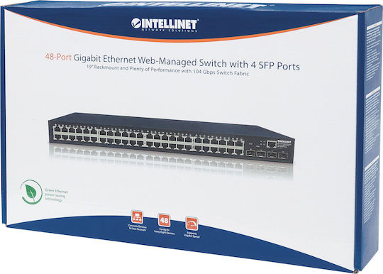 Intellinet 561334 Verwaltet L2 Switch mit 48 Ports Gigabit (1Gbps) Ethernet und 4 SFP Ports