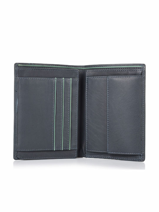 ΜΝ429 Leather Men's Wallet Blue