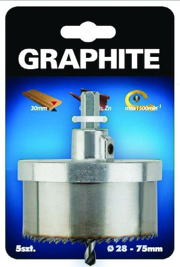 Graphite Σετ Ποτηροπρίονα Ποτηροτρύπανο 28-75mm με Διάμετρο από 30mm έως 75mm για Ξύλο, Μέταλλο και Πλαστικό