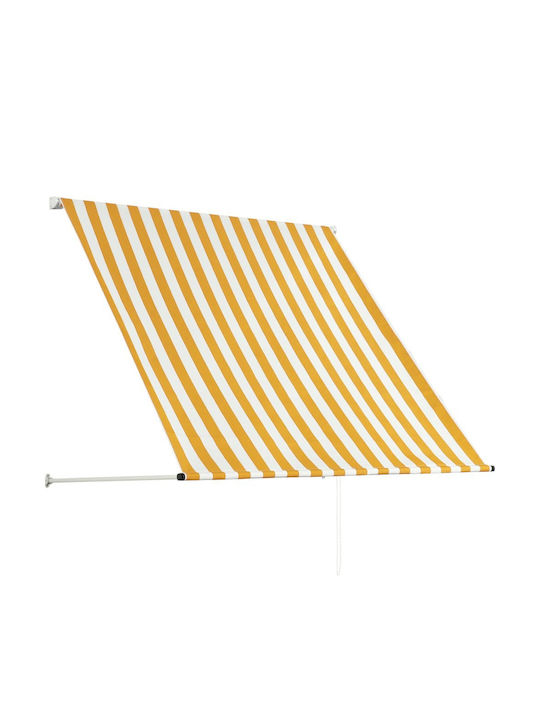 vidaXL Τέντα Βεράντας Κίτρινο / Λευκό 1.5x1.5m