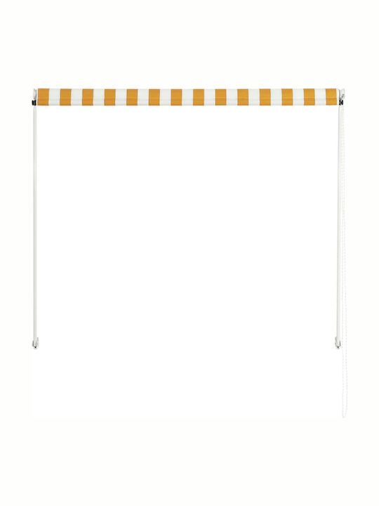 vidaXL Τέντα Βεράντας Κίτρινο / Λευκό 1.5x1.5m