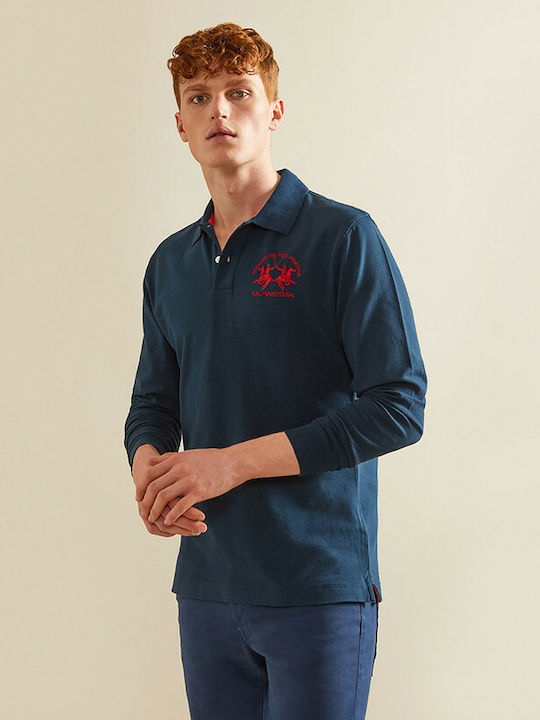 La Martina Milo Herren Langarmshirt Polo Navy