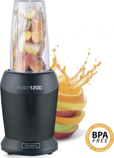 HomeVero Nutri 1200 Μπλέντερ με Πλαστική Κανάτα 800 ml 1200W Μαύρο