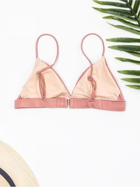 Rock Club Triangle Bikini Top BP-2109 with Adjustable Straps Pink BP2109.nude