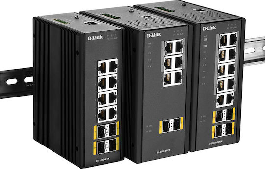 D-Link DIS‑300G‑12SW Managed L2 Switch with 8 Gigabit (1Gbps) Ethernet Ports and 4 SFP Ports