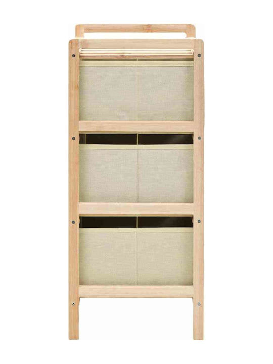 Storage Drawer from Wood & Fabric Natural / White M32xW26xH60cm