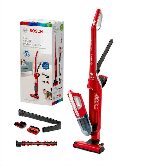 Bosch Rechargeable 2 in 1 Stick & Handheld Vacuum 25.2V Red BBH3ZOO25