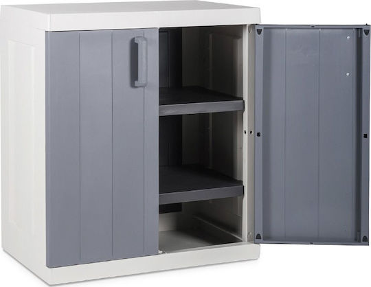 Dulap cu două uși Anniversary Mega Plastic cu 2 Rafturi Gri deschis / Gri bazalt 249 89x54x96cm
